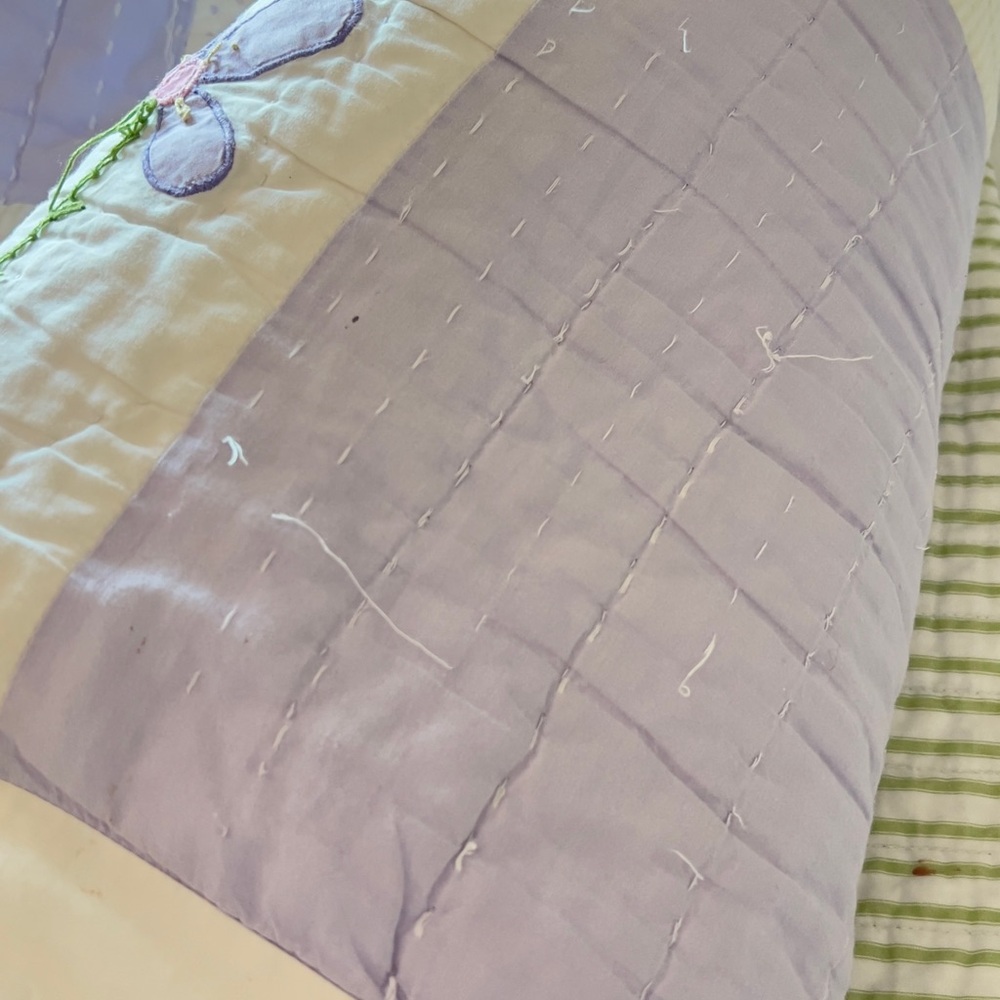 Pottery Barn Kids White and Purple Floral Quilt - Picture 14 of 14